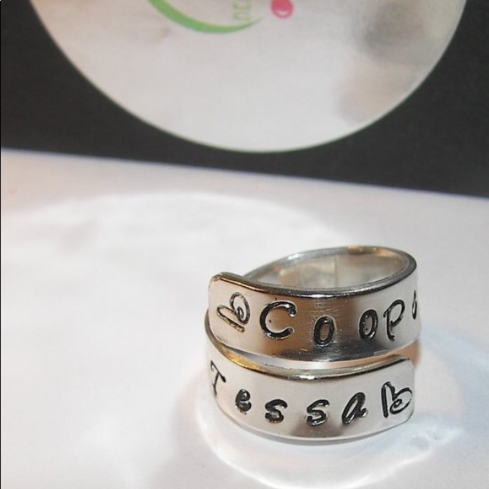 Custom stamped personalized wrap ring